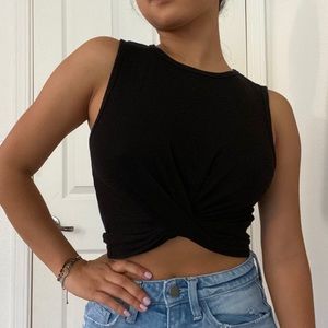 Twist front crop top